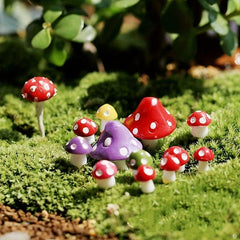 20pcs Mushroom Statue Micro Landscape Ornament for Succulent Eco Bottle DIY