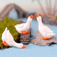 3pcs Resin Duck DIY Micro Landscape Ornaments Yard Decoration