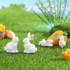 Rabbit Resin Statue Easter Micro Landscape Bonsai Accessories