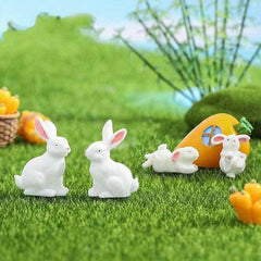 Rabbit Resin Statue Easter Micro Landscape Bonsai Accessories