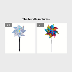Bird Repeller Pinwheels Deterrent Windmill Spinner Reflective Garden Stake