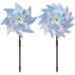 Bird Repeller Pinwheels Deterrent Windmill Spinner Reflective Garden Stake