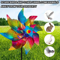 Bird Repeller Pinwheels Deterrent Windmill Spinner Reflective Garden Stake