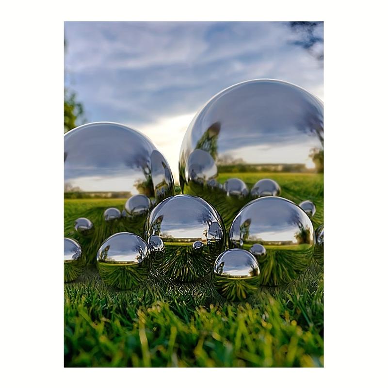 6pcs Stainless Steel Gazing Ball for Garden Home Outdoor Decor
