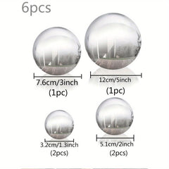 6pcs Stainless Steel Gazing Ball for Garden Home Outdoor Decor