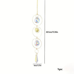 Crystal Sun Catcher Wind Chime Metal Pendant Home Decoration Car Hanging
