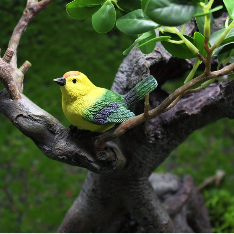 4pcs Bird & Nest Set for DIY Fairy Garden and Car Home Decoration