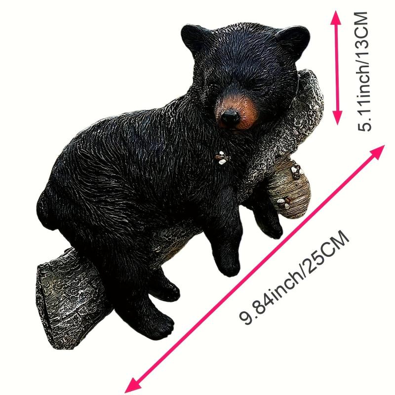 Wall Mounted Bear Cub Figurine Napping In Tree Funny Garden Yard Decoration