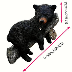 Wall Mounted Bear Cub Figurine Napping In Tree Funny Garden Yard Decoration