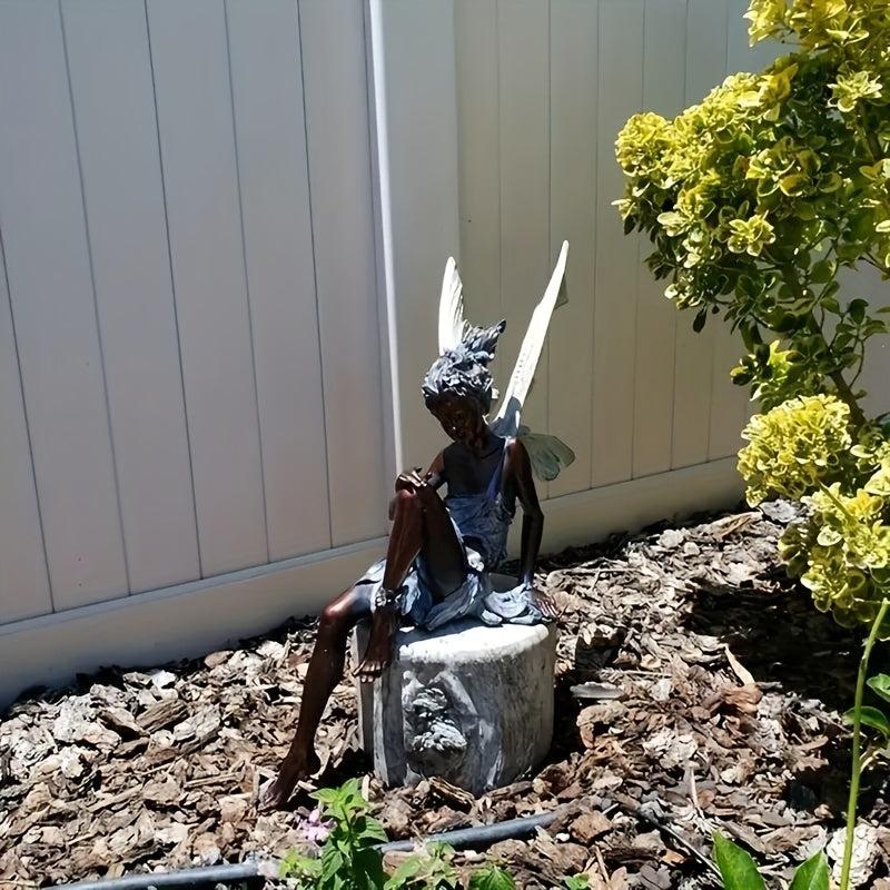 Retro Angle Fairy Statue for Garden Home or Office