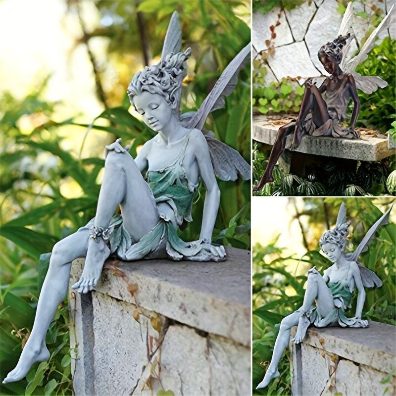 Retro Angle Fairy Statue for Garden Home or Office