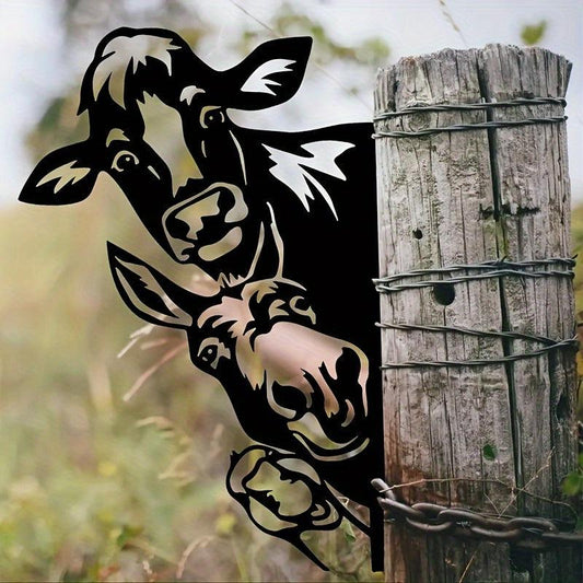 Farm Animals Iron Wall Decor for Outdoor Garden Fence
