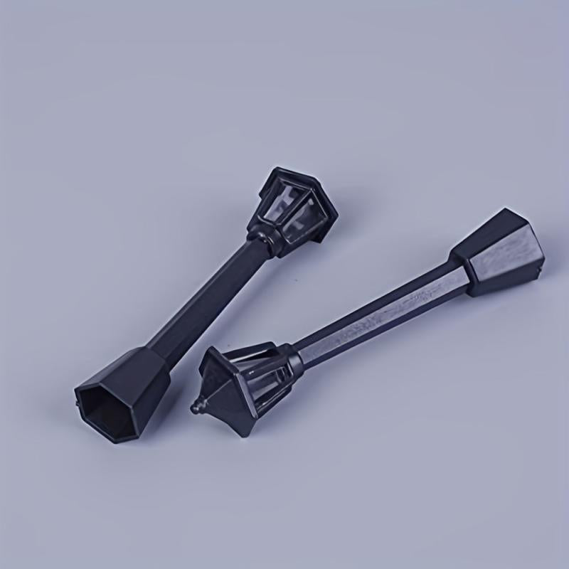 10pcs Mini Street Light Model Train Post Lamp Outdoor Dollhouse Decor