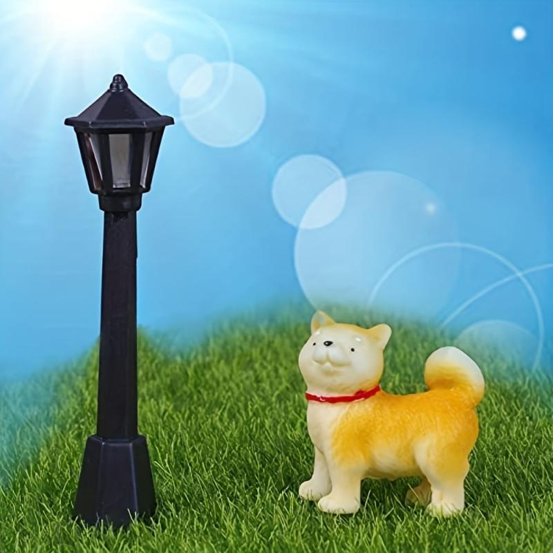 10pcs Mini Street Light Model Train Post Lamp Outdoor Dollhouse Decor