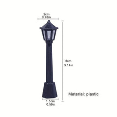 10pcs Mini Street Light Model Train Post Lamp Outdoor Dollhouse Decor