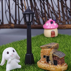 10pcs Mini Street Light Model Train Post Lamp Outdoor Dollhouse Decor