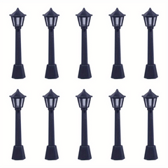 10pcs Mini Street Light Model Train Post Lamp Outdoor Dollhouse Decor