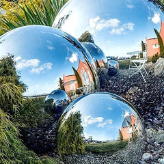 6pcs Stainless Steel Hollow Gazing Ball Silvery Mirror Polished Sphere