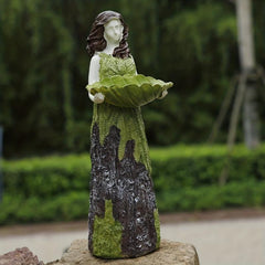 Fairy Figurine Bird Feeder for Outdoor Decor