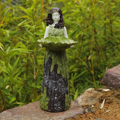 Fairy Figurine Bird Feeder for Outdoor Decor