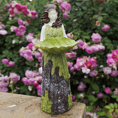 Fairy Figurine Bird Feeder for Outdoor Decor
