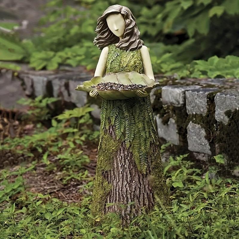 Fairy Figurine Bird Feeder for Outdoor Decor