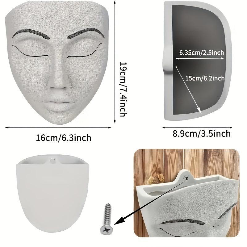 Resin Wall Mounted Face Planter Pot for Indoor & Outdoor Plants Decor