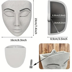 Resin Wall Mounted Face Planter Pot for Indoor & Outdoor Plants Decor