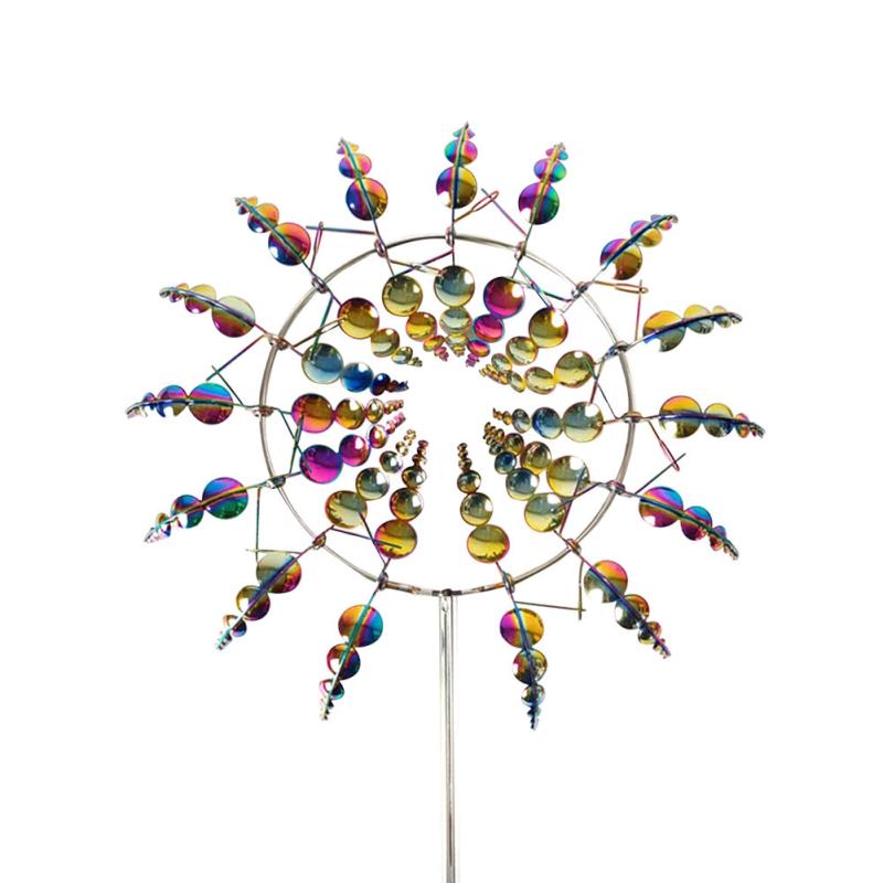 3D Stainless Steel Sunflower Wind Spinner for Garden Decor