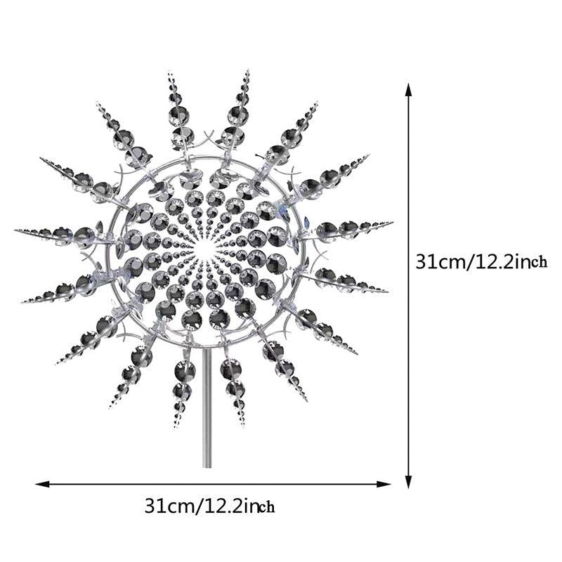 3D Stainless Steel Sunflower Wind Spinner for Garden Decor