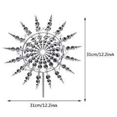 3D Stainless Steel Sunflower Wind Spinner for Garden Decor