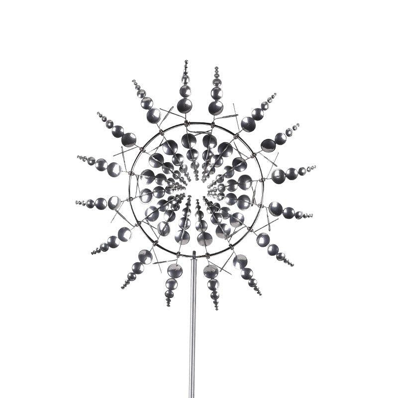 3D Stainless Steel Sunflower Wind Spinner for Garden Decor