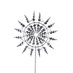 3D Stainless Steel Sunflower Wind Spinner for Garden Decor