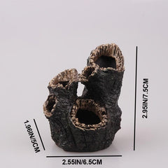 Artificial Tree Stump Resin Statue Mini Garden Figurine Stump Ornament