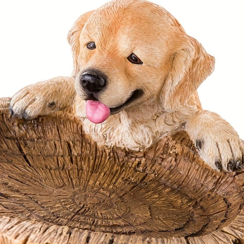 Dog Shape Bird Feeder Garden Decor Resin Figurine Outdoor Lawn Patio Backyard