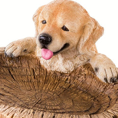 Dog Shape Bird Feeder Garden Decor Resin Figurine Outdoor Lawn Patio Backyard