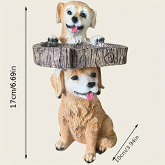 Dog Shape Bird Feeder Garden Decor Resin Figurine Outdoor Lawn Patio Backyard