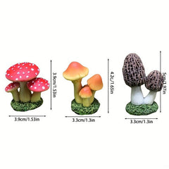 Mushroom Resin Statue Micro Landscape Succulent Bonsai DIY Accessorie