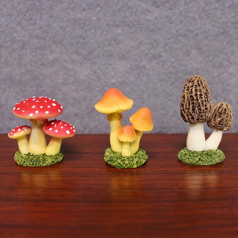 Mushroom Resin Statue Micro Landscape Succulent Bonsai DIY Accessorie