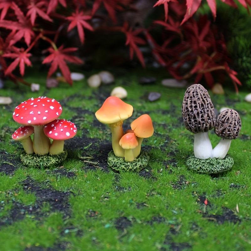 Mushroom Resin Statue Micro Landscape Succulent Bonsai DIY Accessorie