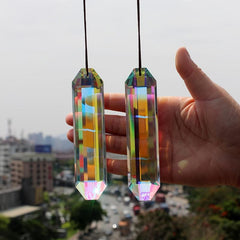 2pcs 5 Suncatcher Prism Pendant AB Crystal Rainbow Maker Hanging