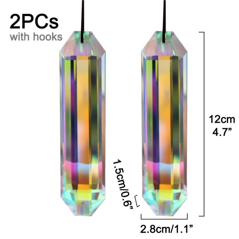 2pcs 5 Suncatcher Prism Pendant AB Crystal Rainbow Maker Hanging