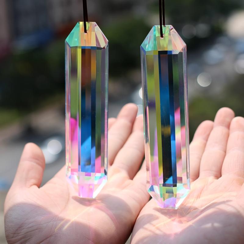 2pcs 5 Suncatcher Prism Pendant AB Crystal Rainbow Maker Hanging
