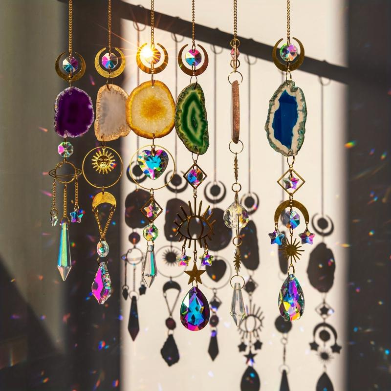 6pcs Crystal Suncatcher Indoor Window Hanging Sun Catchers With Prisms