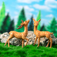 4pcs Deer Statue Garden Ornaments Figurines Doll House Fairy Garden Decoration