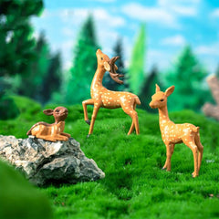 4pcs Deer Statue Garden Ornaments Figurines Doll House Fairy Garden Decoration