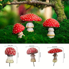 Luminous Red Mushroom Micro Landscape Garden Decoration Ornament