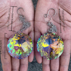 2 Round Crystal Sun Catchers Glass Prism Rainbow Maker