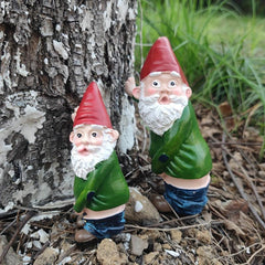 Cartoon Old Man Resin Craft Statue for Garden Decor