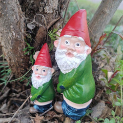 Cartoon Old Man Resin Craft Statue for Garden Decor
